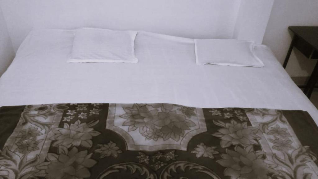 a bed with two pillows on top of it at Shivay Guest house in Jasidih