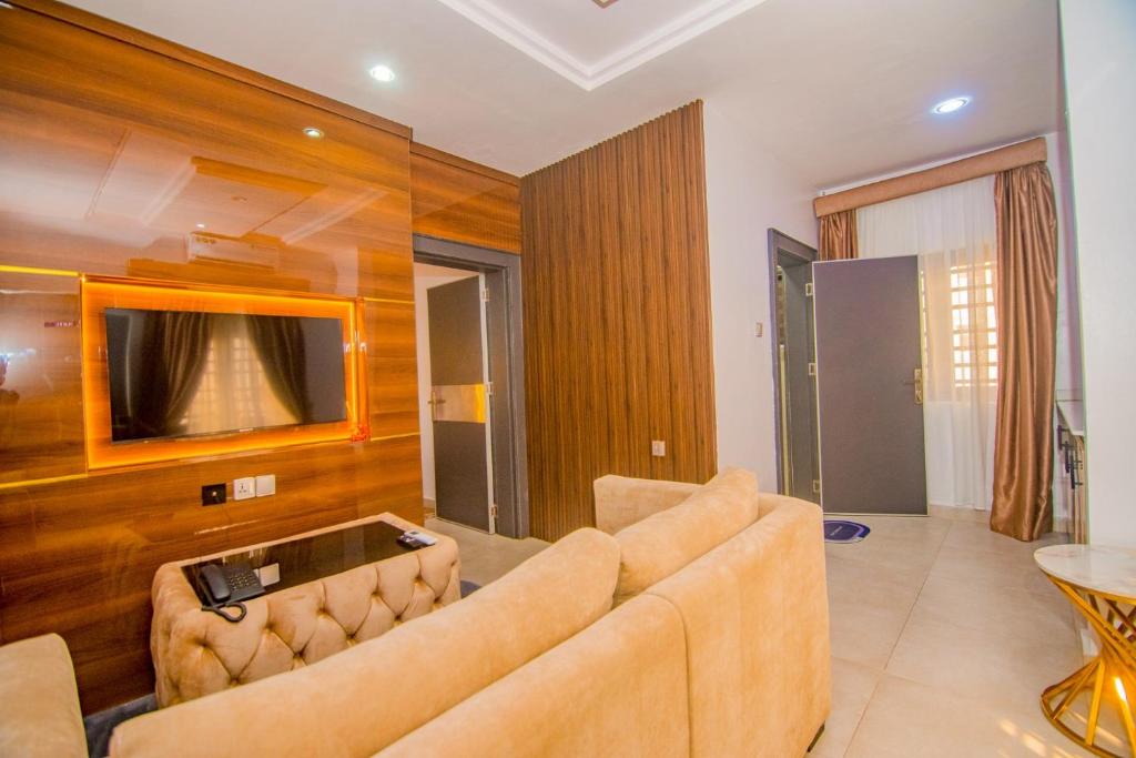 Posezení v ubytování Purple Lavender Hotel Lekki