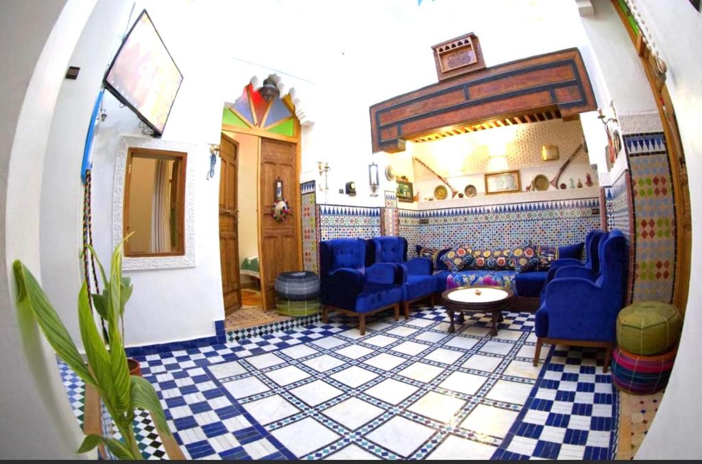 Istumisnurk majutusasutuses Riad Misk Fez