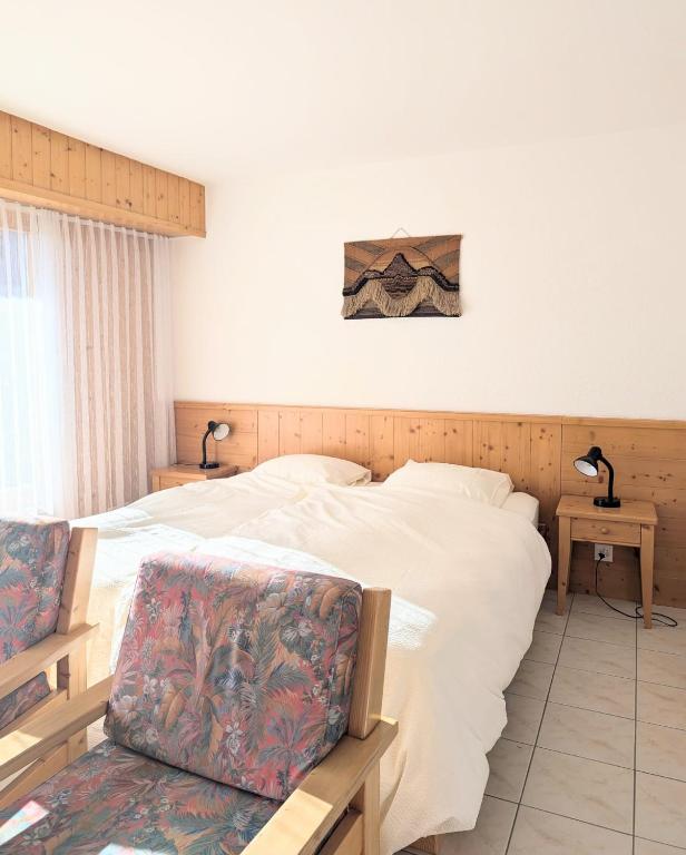 Postel nebo postele na pokoji v ubytování Appartement Thermal Ovronnaz 3 Pieces