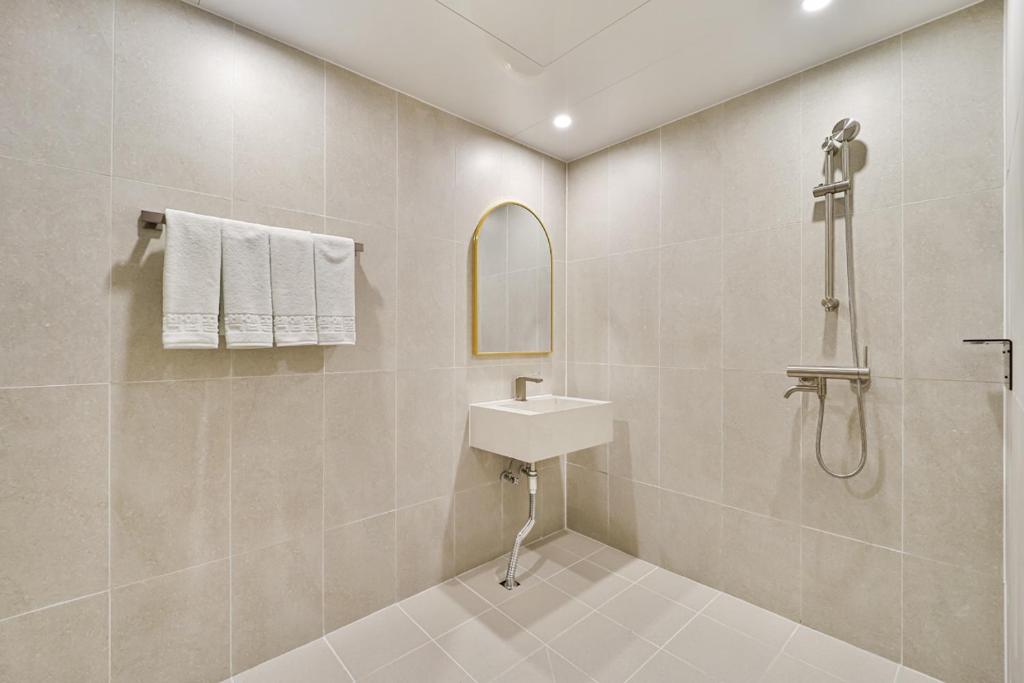 Koupelna v ubytování Gyeongju Coolstay hotel