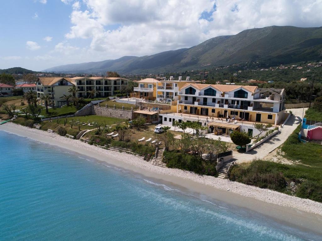 an aerial view of a resort on the beach at Mare nostrum - Alykes Zakynthou in Alykes