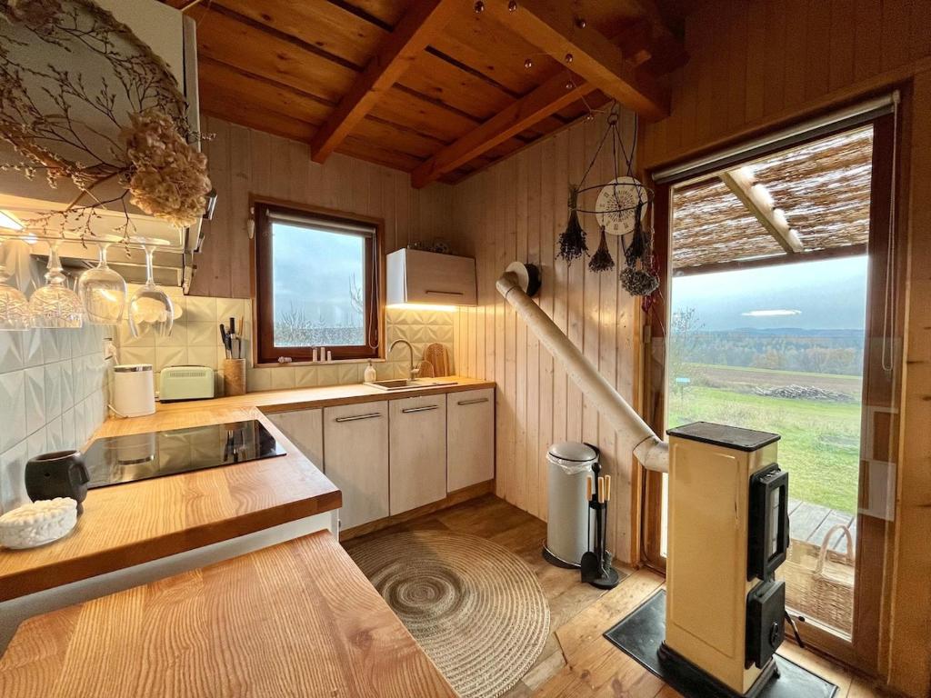 Kuchyň nebo kuchyňský kout v ubytování Druhanov Cottage