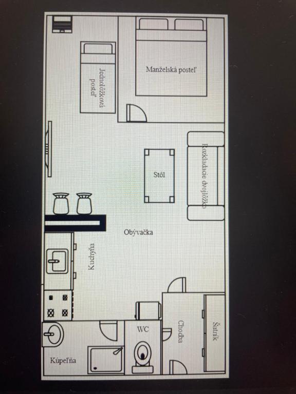 Půdorys ubytování Apartmány Lily - Self Checkin - Parking - 40m2