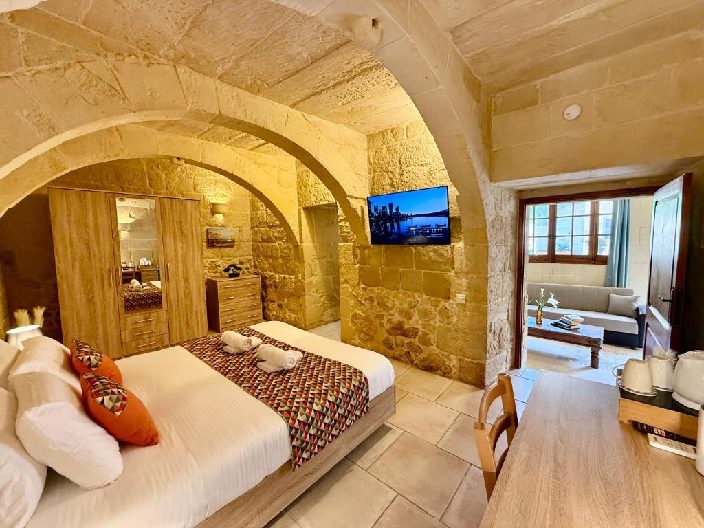 TV a/nebo společenská místnost v ubytování Ta' Matmura B&B