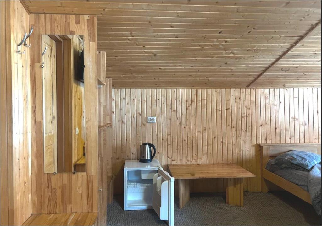 Kuchyň nebo kuchyňský kout v ubytování Готель Могул