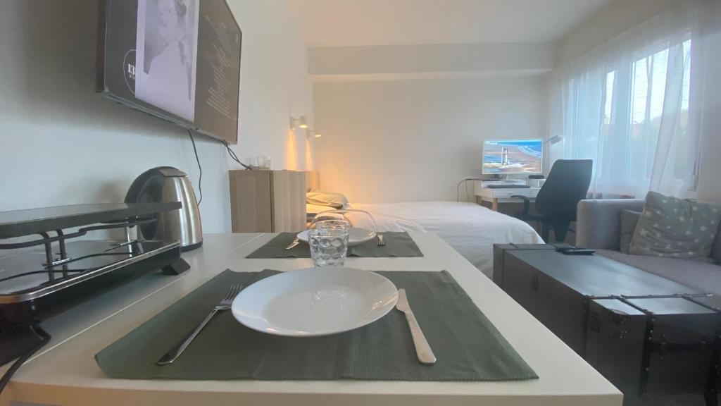 Predel za sedenje v nastanitvi Practical Self-Check-in Studio