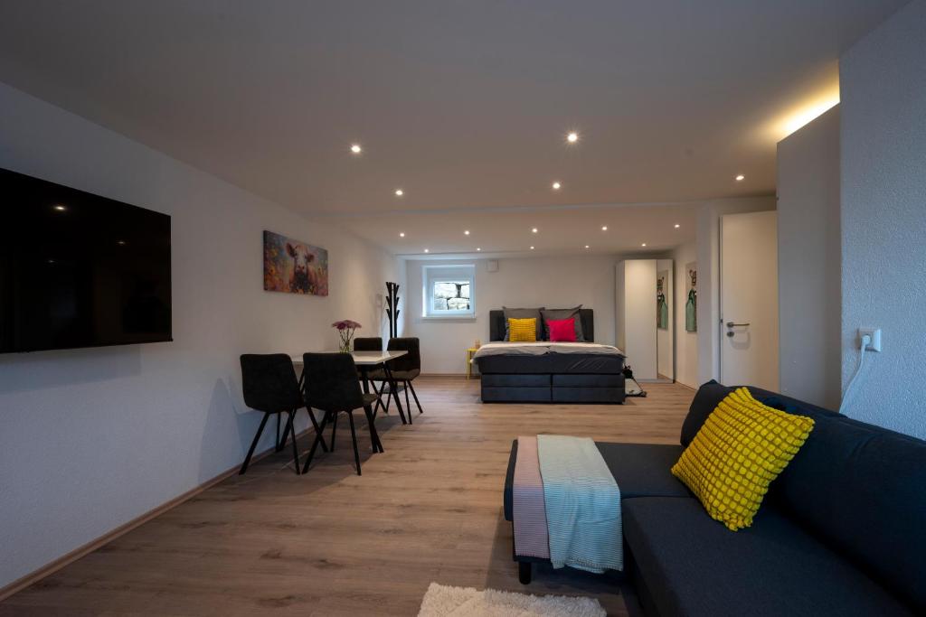 Et opholdsområde på Modernes, stilvolles Apartment 3