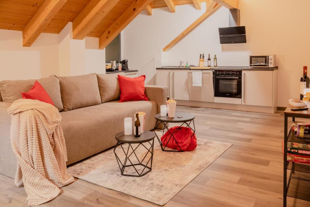 Cucina o angolo cottura di Helle Wohnung mit Seeblick