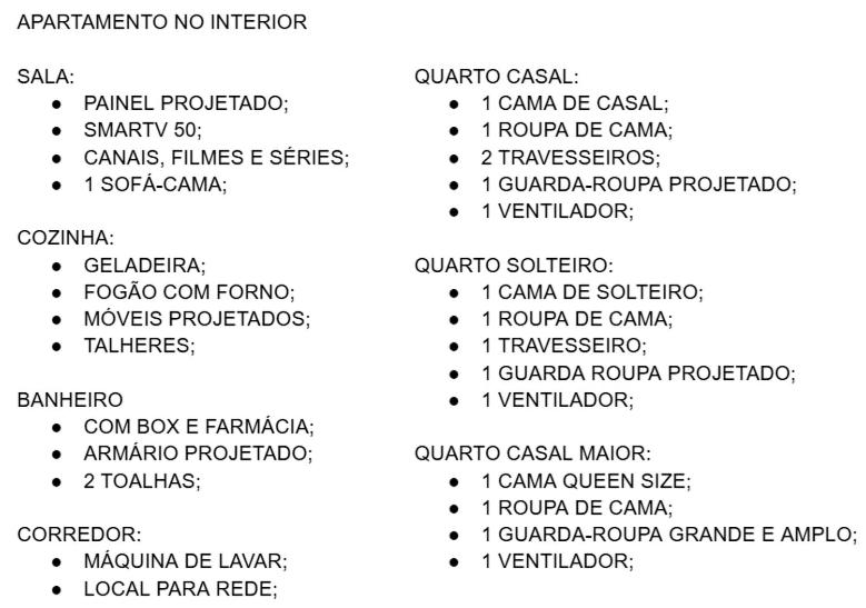 a list of the names of the dishes in the menu at Apto mobiliado e aconchegante - 3 quartos e 4 camas - Lazer completo e localização privilegiada in João Pessoa