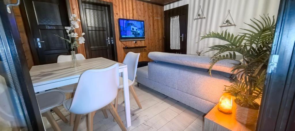 TV a/nebo společenská místnost v ubytování L'appel Chalet