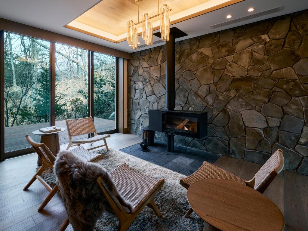 Posezení v ubytování Glamdy style hotel suite 山ノ麓