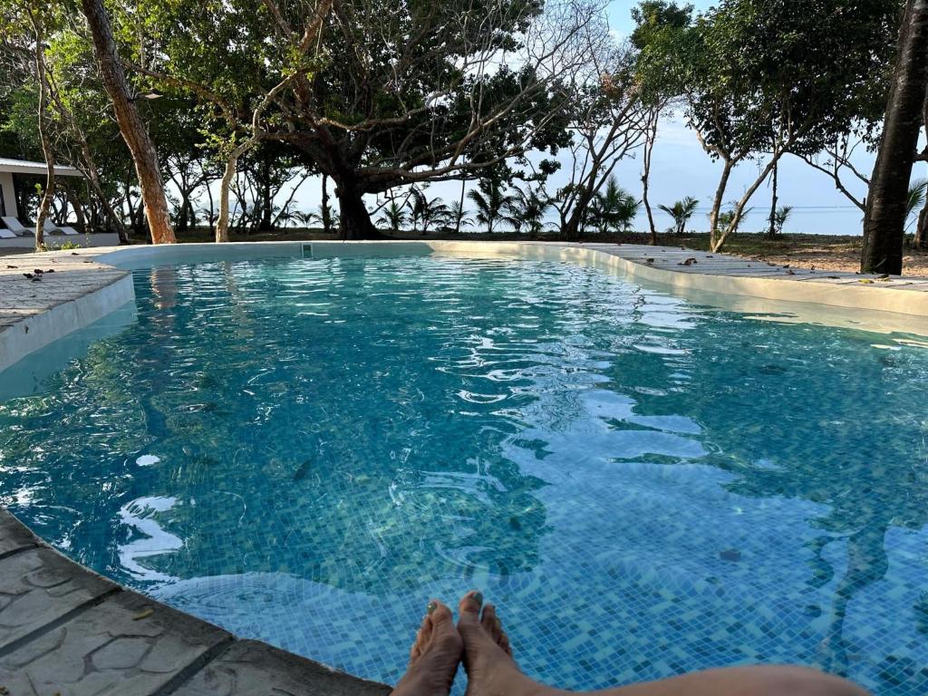 Bazén v ubytování Magalong Beach Resort nebo v jeho okolí