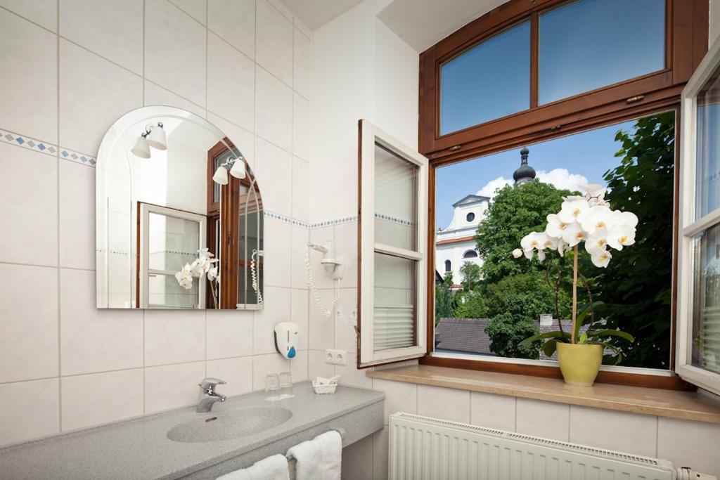 Koupelna v ubytování Hotel Angerbräu