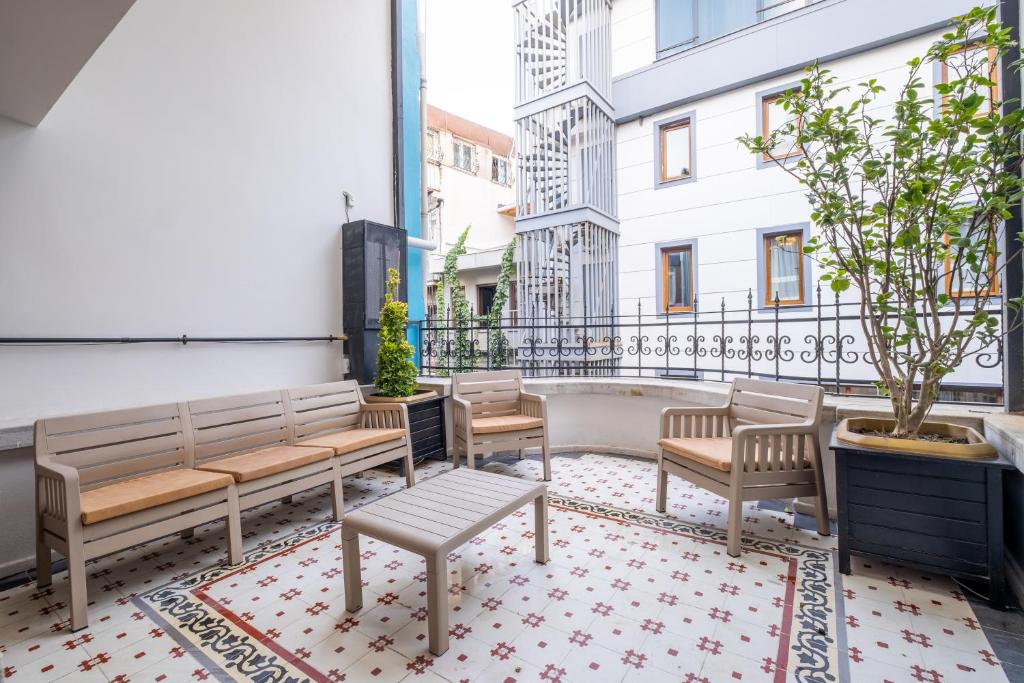 Balkón nebo terasa v ubytování Mayer Taksim Apartments