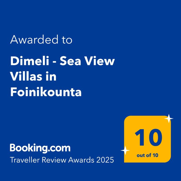 Certifikát, hodnocení, plakát nebo jiný dokument vystavený v ubytování Dimeli - Sea View Villas in Foinikounta