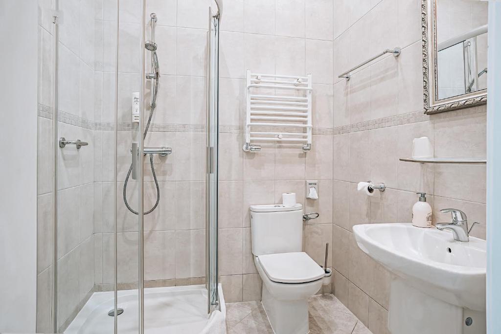 Koupelna v ubytování Hotel Amalia