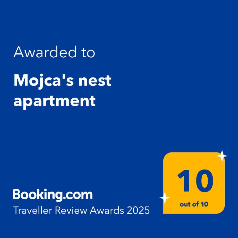 Certifikát, hodnocení, plakát nebo jiný dokument vystavený v ubytování Mojca's nest apartment