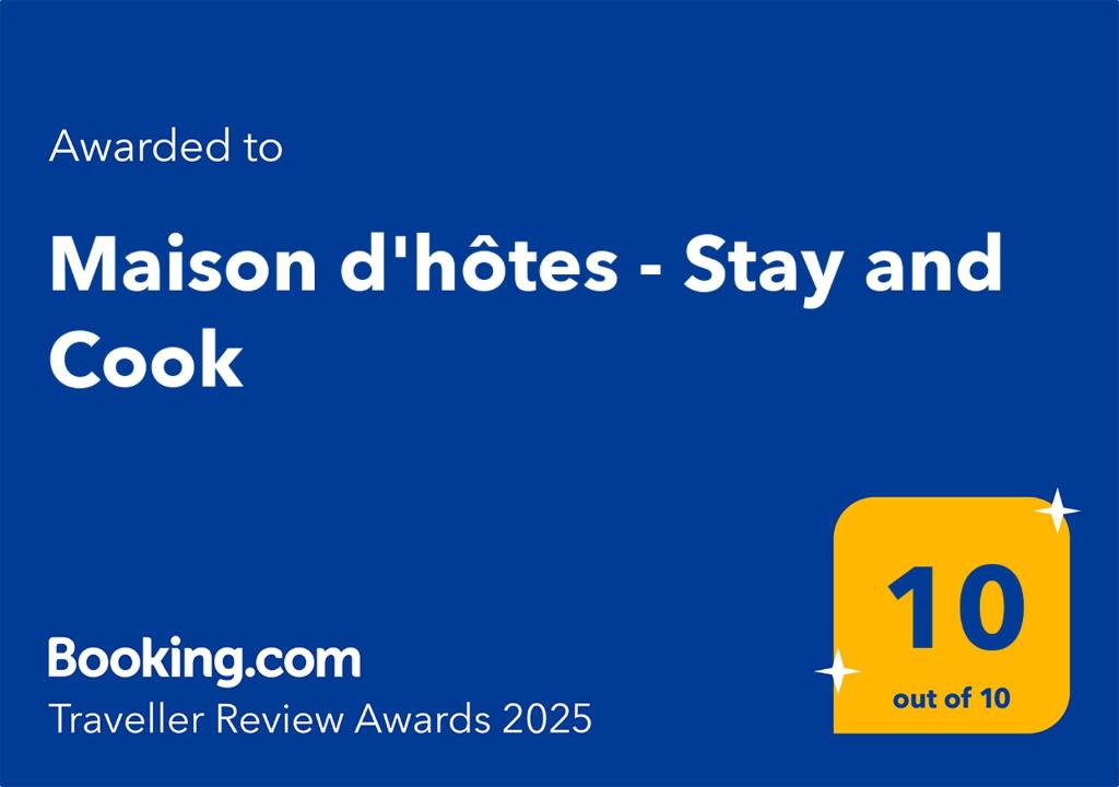 Certifikát, hodnocení, plakát nebo jiný dokument vystavený v ubytování Maison d'hôtes - Stay and Cook
