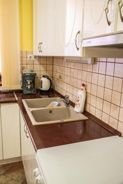 Kuchyň nebo kuchyňský kout v ubytování Gesztenye Apartman