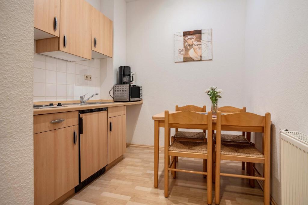 Kuchyň nebo kuchyňský kout v ubytování Herrenhaus Talevski