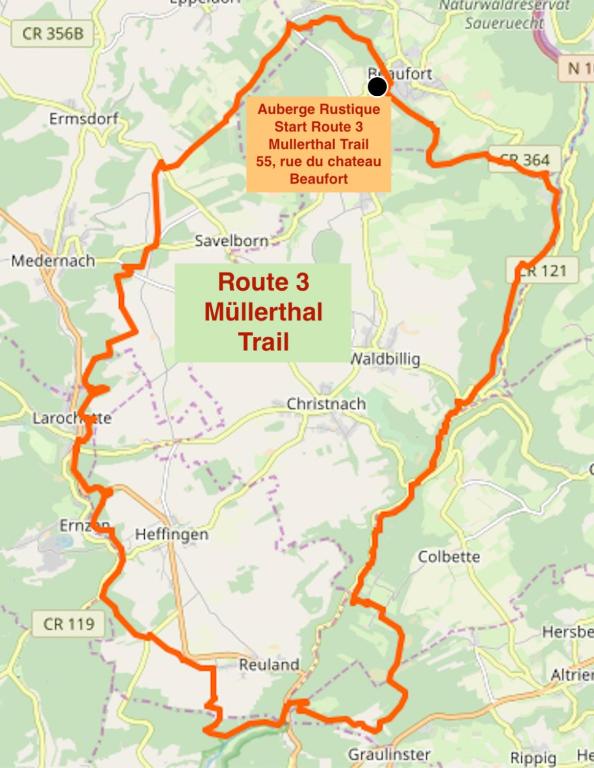 a map of route metropolitan trail at Hotel Auberge Rustique in Beaufort