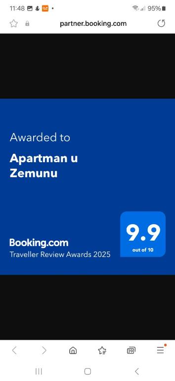 Certifikát, hodnocení, plakát nebo jiný dokument vystavený v ubytování Apartman u Zemunu