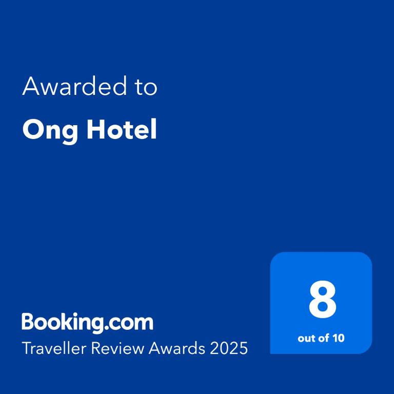 Certifikát, hodnocení, plakát nebo jiný dokument vystavený v ubytování Ong Hotel