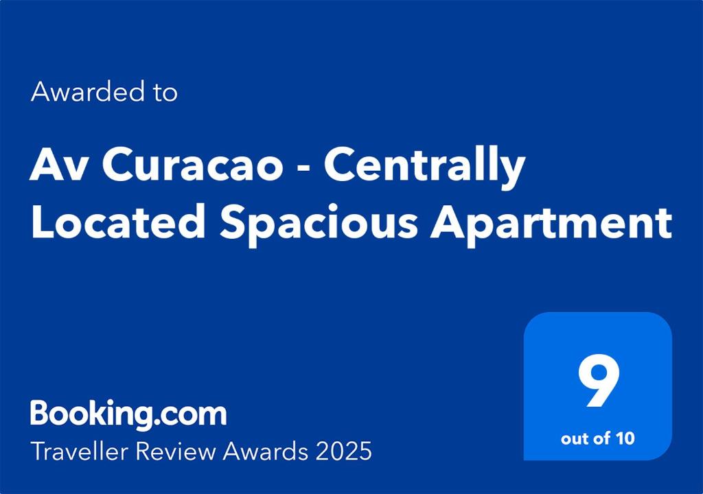 Certifikát, hodnocení, plakát nebo jiný dokument vystavený v ubytování Av Curacao - Centrally Located Spacious Apartment
