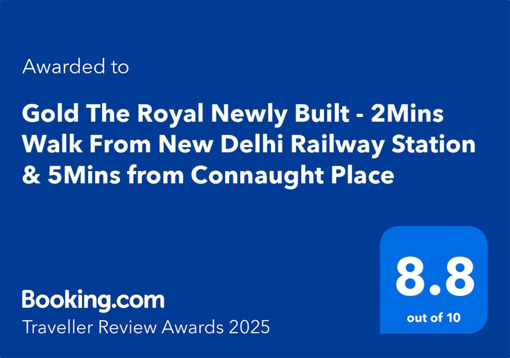 Certifikát, hodnocení, plakát nebo jiný dokument vystavený v ubytování Newly Built Gold The Royal With Rooftop Restaurant - 2Mins Walk From New Delhi Rail Station & 5Mins from Connaught Place