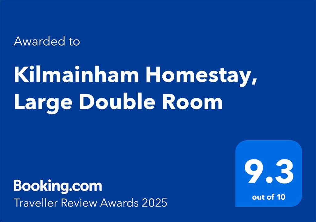 Certifikát, hodnocení, plakát nebo jiný dokument vystavený v ubytování Kilmainham Homestay, Large Double Room