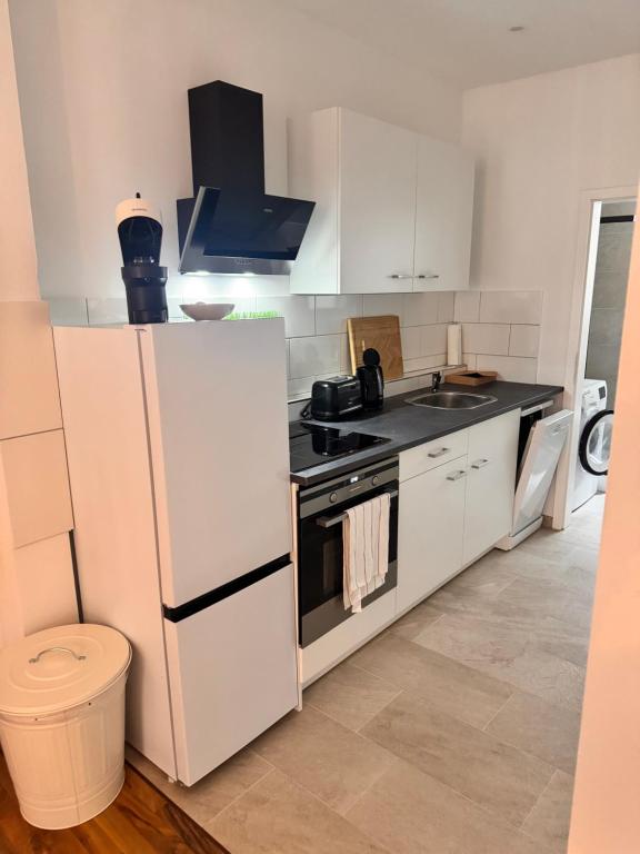 Kuchyň nebo kuchyňský kout v ubytování NEW Apartment in Magdeburg Buckau - Waschmaschine, Smart-TV, neues Badezimmer