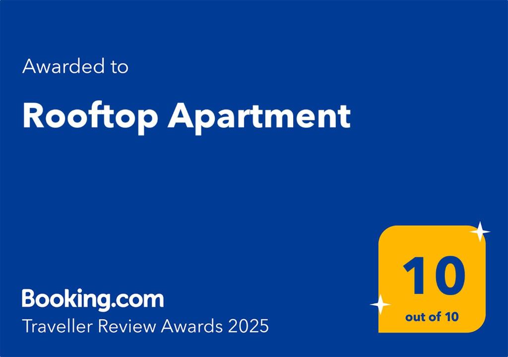 Certifikát, hodnocení, plakát nebo jiný dokument vystavený v ubytování Rooftop Apartment