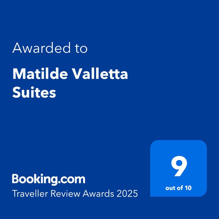 Certifikát, hodnocení, plakát nebo jiný dokument vystavený v ubytování Matilde Valletta Suites