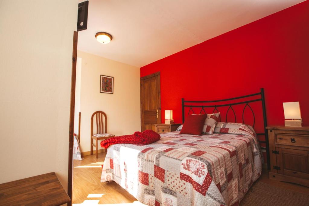 Cama o camas de una habitación en Hotel Rural El Molino