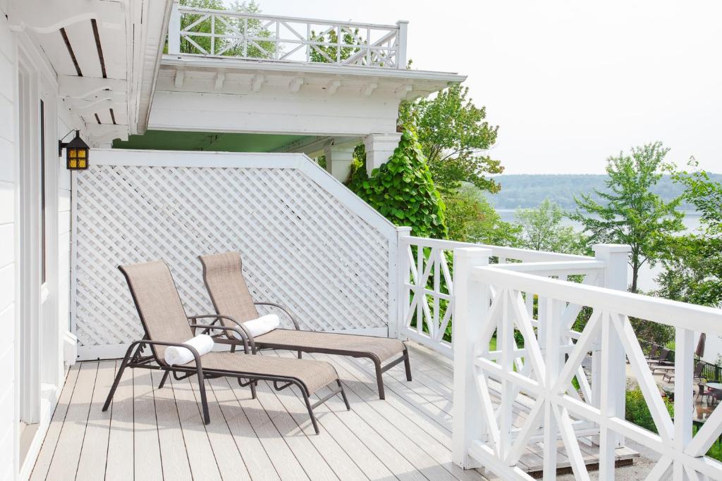 Balkón nebo terasa v ubytování Manoir Hovey, Relais & Châteaux