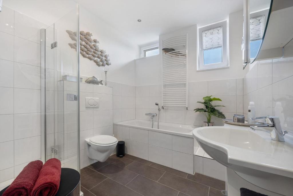 Koupelna v ubytování Wohnung Hildesheim
