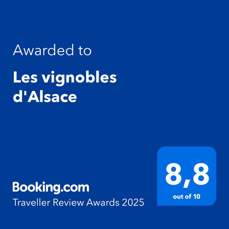 Certifikát, hodnocení, plakát nebo jiný dokument vystavený v ubytování Les vignobles d'Alsace