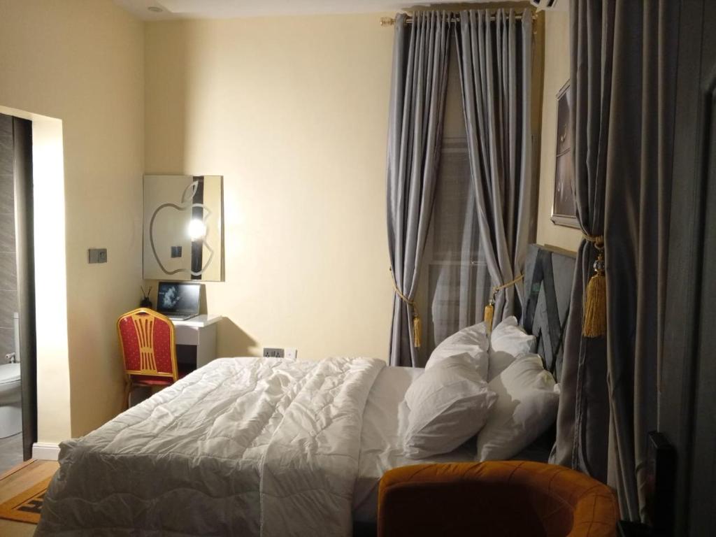 Ένα ή περισσότερα κρεβάτια σε δωμάτιο στο Studio apartment