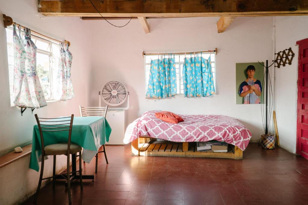Postel nebo postele na pokoji v ubytování Hostalito Casa Alebrije