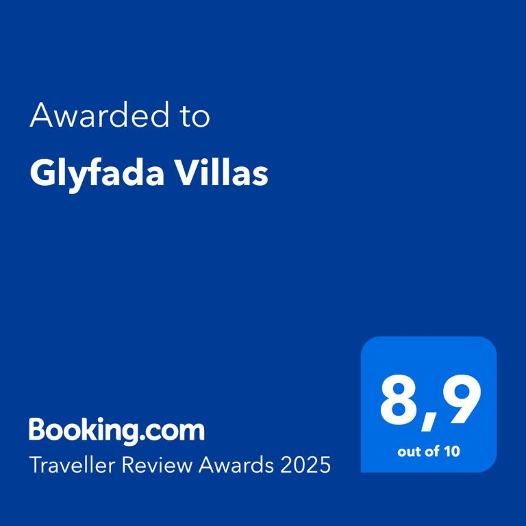 Certifikát, hodnocení, plakát nebo jiný dokument vystavený v ubytování Glyfada Villas