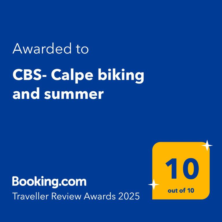 Certificato, attestato, insegna o altro documento esposto da CBS- Calpe biking and summer