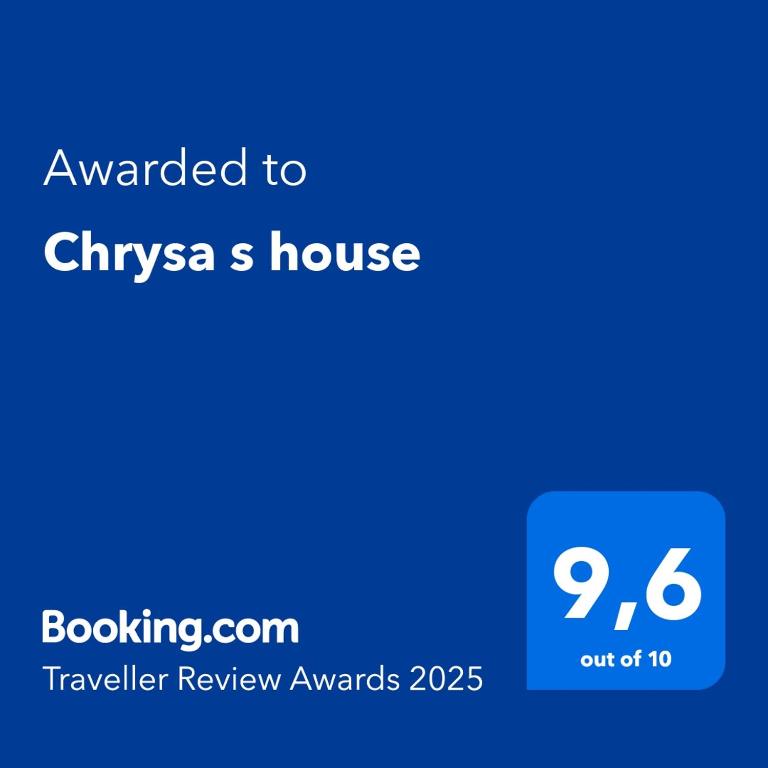 Certifikát, hodnocení, plakát nebo jiný dokument vystavený v ubytování Chrysa s house