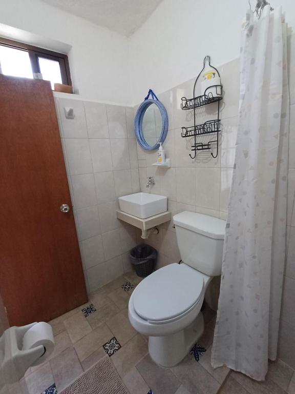 Koupelna v ubytování Casa Candelita
