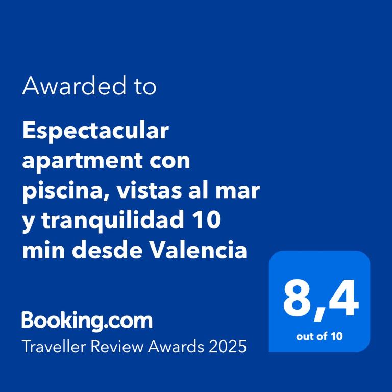 Certifikát, hodnocení, plakát nebo jiný dokument vystavený v ubytování Espectacular apartment con piscina, vistas al mar y tranquilidad 10 min desde Valencia