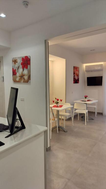 TV a/nebo společenská místnost v ubytování Bijou rooms