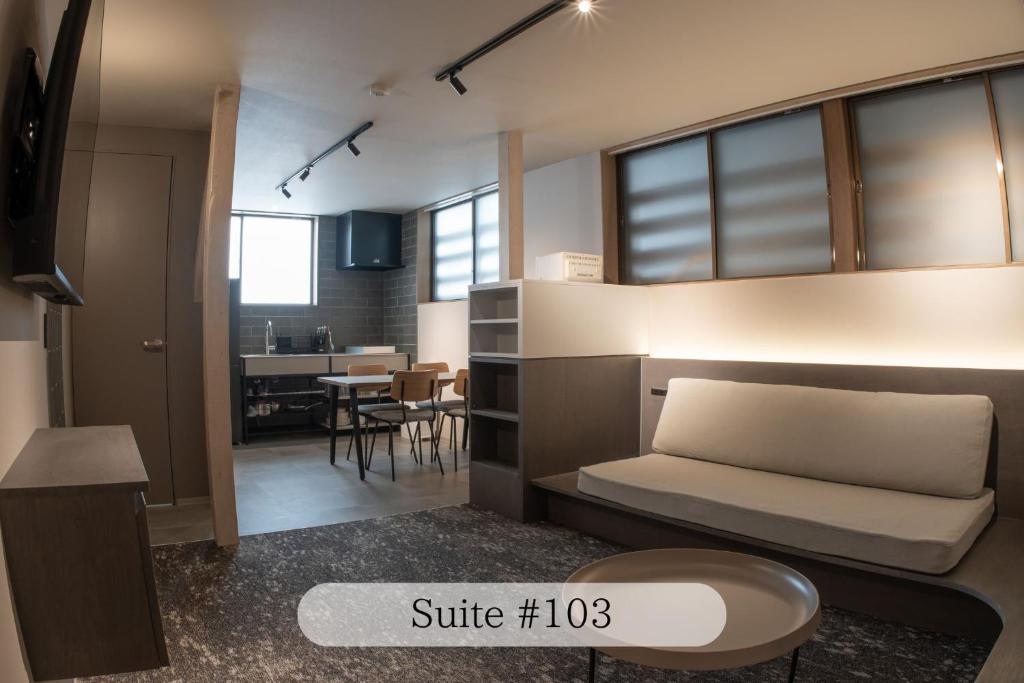 Posezení v ubytování UNPLAN Residence suite