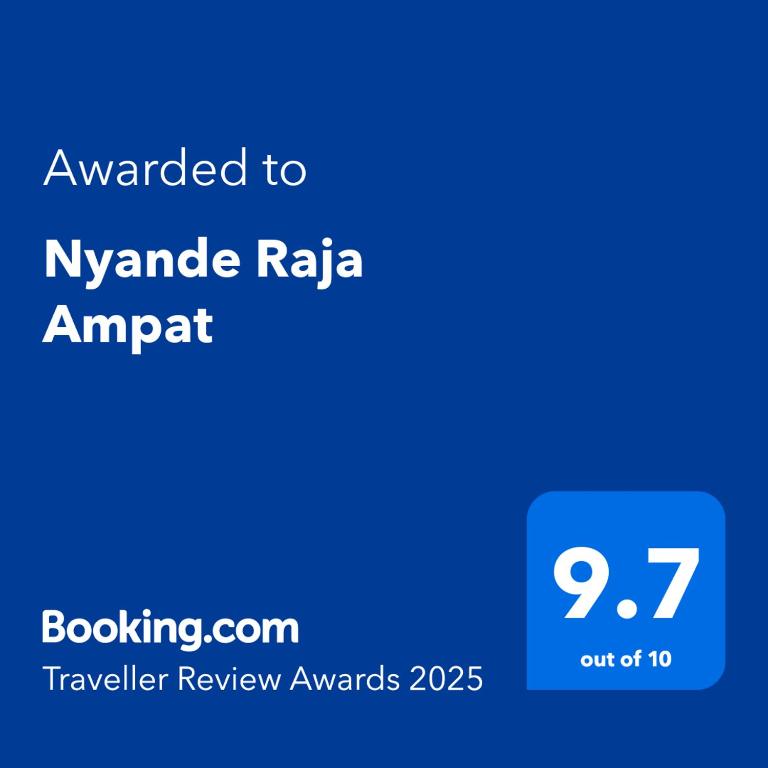 Certifikát, hodnocení, plakát nebo jiný dokument vystavený v ubytování Nyande Raja Ampat