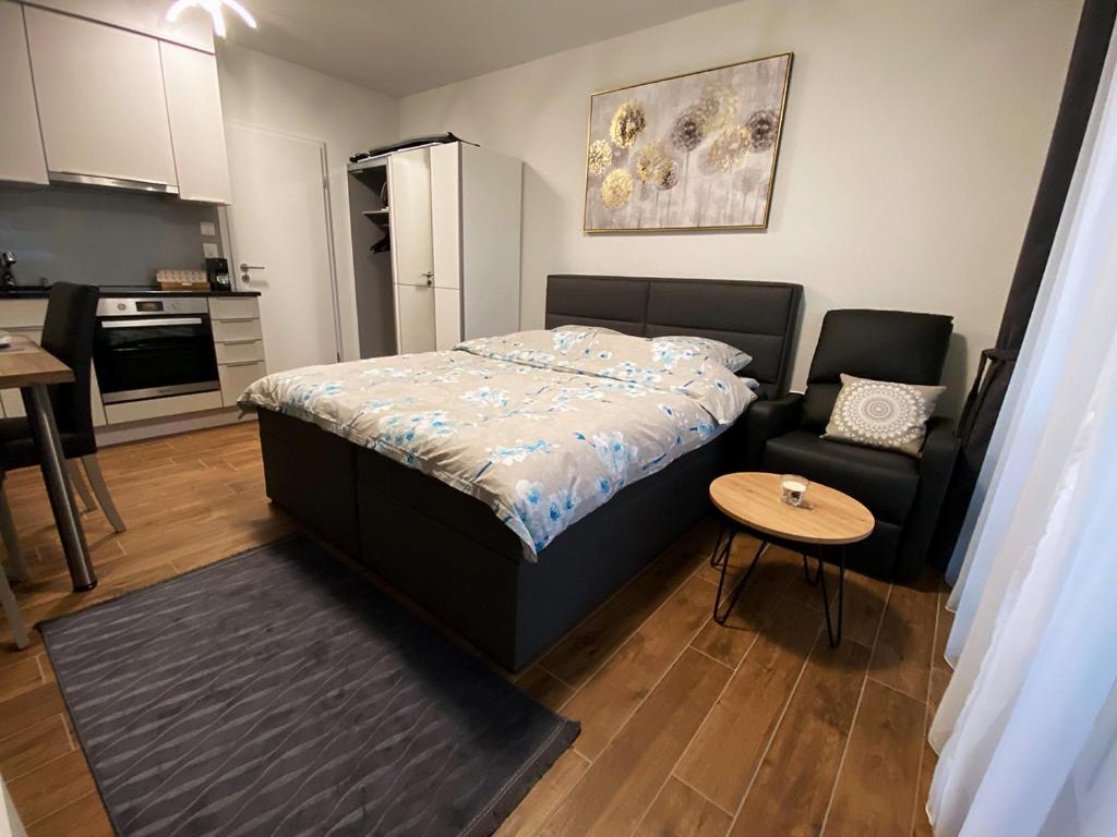 Kuchyň nebo kuchyňský kout v ubytování Aparthotel work&sleep