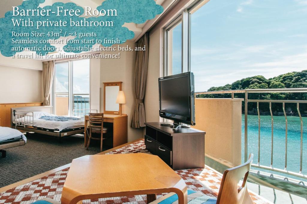 Postel nebo postele na pokoji v ubytování KAMENOI HOTEL Kii-Tanabe